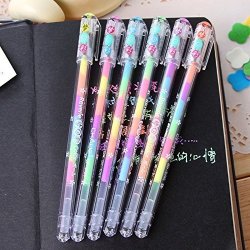 Miisii Tm 6PCS Cute Novelty Cartoon Color Changing Liquid Fluorescent Marker Highlighter Pens Set Gifts Prizes For School Kids Students + Free Gift