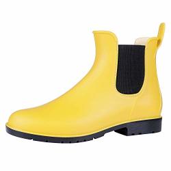 asgard women's short rain boots waterproof slip on ankle chelsea booties