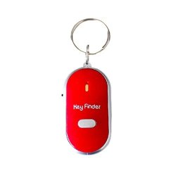 Kalaly LED Torch Keychain Light Remote Sound Control Lost Key Finder Locator Remote Keychain Whistle Keyring Red