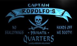 PW386-B Rodolfo's Captain Private Quarters Skull Bar Beer Neon Light Sign