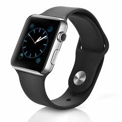 Sport Band Compatible For Apple Watch 38MM Soft Silicone Sport Strap Replacement Bands Compatible For Iwatch Apple Watch Series 3 Series 2 Series 1 Black 38MM S m