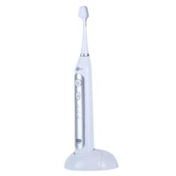 Prooral 2032A IPX7 Waterproof Rechargeable Adult Sonic Pulse Electric Toothbrush Us Plug Silver