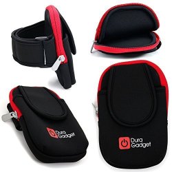 Duragadget Black & Red Neoprene Holder With Multiple Pockets - Suitable For Razer Mamba Hyperflux