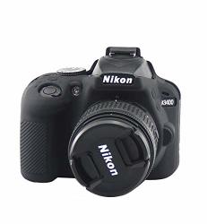 Tuyung Camera Body Housing Case Silicone Camera Case Protective Cover For Nikon D3400 Digital Camera - Black