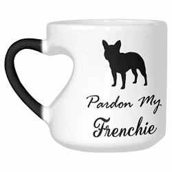 Interestprint Pardon My Frenchie Mug French Bulldog Heat Sensitive Color Changing Coffee Mug Novelty Morphing Travel Mug Heart Shaped Mug Tea Cup Funny For
