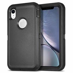 Armorzon Iphone Xr Case Heavitek Defender Body Armor Dust Proof Heavy Duty Shockproof Rugged PC Tpu Cover For Apple Iphone Xr Black