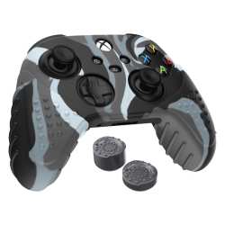 Sparkfox Xbox Series X Silicone Fps Grip Pack Skin And Thumb Caps - Camo Grey