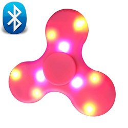 Ats Wireless Bluetooth Music LED Fidget Toy Hand Spinner Stress Reducer Edc Focus Relieve Anxiety Pink