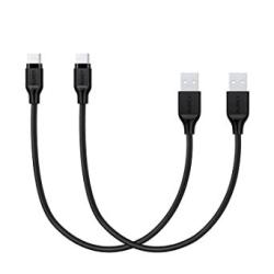 AUKEY USB C Cable Short 2-PACK 0.7FT 0.2M USB Type C Cable Fast Charge For Samsung Galaxy Note 9 Note 8 S10 S10+ S9