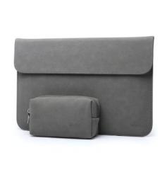 13" Laptop Protective Sleeve Case With Carry Bag Suede Matte Gray