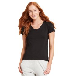 Bamboo Ladies V-neck T-Shirt Assorted - Small White