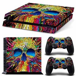 Sololife Skull Painting PS4 Whole Body Vinyl Skin Sticker For Playstation 4 System Console And Controllers