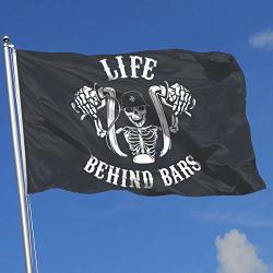 Dafasell Life Behind Bars Motorcycle Biker 3 5 Feet Decor Banner