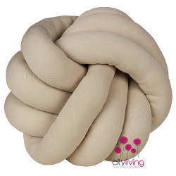 Beige Knotted Scatter Pillow