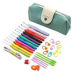 Crochet Hooks Set Ergonomic Grip Soft Handles Aluminum Crochet Hook