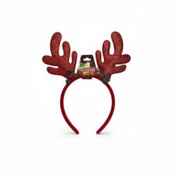 Red Glitter Reindeer Alice Band