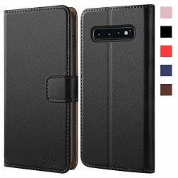 Hoomil Compatible With Samsung Galaxy S10 Wallet Case Premium Leather Flip Wallet Phone Case For Samsung Galaxy S10 Cover Black