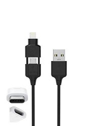 Scosche 3 In 1 Certified Mfi Lightning & Micro USB & Micro To Type C Adapter To USB Charge And Sync Cable 3.3FT All
