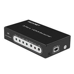 HDMI Switch Tecknet 4K HDMI Switch 3X1 Auto Swither Box Support 4K 3D 1080P For PS3 PS4 Laptop PC Xbox One Blu-ray Player DVD