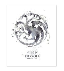 PGbureau 8X10 P42 Game Of Thrones Fire And Blood House Targaryen Poster - Watercolor Print Inspired Wall Art Home Decor