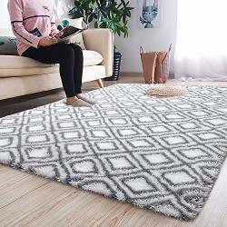 Noahas 4' X 6' Soft Area Rugs For Bedroom Living Room Shaggy Patterned Fluffy Carpets For Nursery Baby Rooms Silky Smooth Fuzzy Kids Play