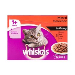 Whiskas Meat Selection In Gravy Cat Food 12X85G