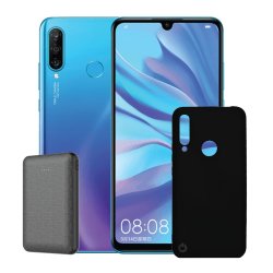 Huawei P30 Lite 128GB in Peacock Blue with Free Cover & Powerbank