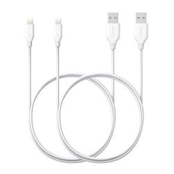 2 Pack Anker Powerline Lightning Cable 6FT Apple Mfi Certified - Lightning Cables For Iphone X 8 8 Plus 7 7 Plus 6 6S Plus 5S 5 Ipad MINI 4 3 2 Ipad Pro Air 2