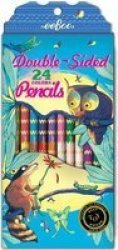 Double Sided Colour Pencils Pack Of 12 Raccoon And Owl