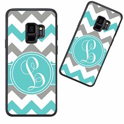 Customized Phone Case For Samsung Galaxy S9 Turquoise Gray Chevron Pattern Personalized For Samsung Galaxy S9