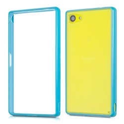Kwmobile Crystal Case For Sony Xperia Z5 Compact With Border - Transparent Protection Case Cover Clear In Light Blue Transparent