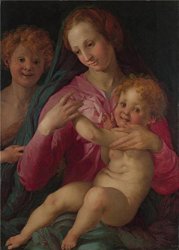 ChrisBroadhurst Oil Painting 'follower Of Pontormo - The Madonna And Child With The Infant Baptist Probably 1560S' Printing On Perfect Effect Canvas 12X17 Inch