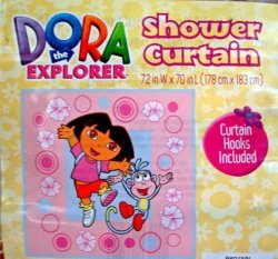 Dora The Explorer Vinyl Shower Curtain And Hooks