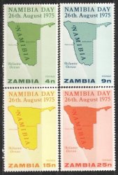 Zambia 1975 Namibia Day Sc 240-3 Complete Mnh Set
