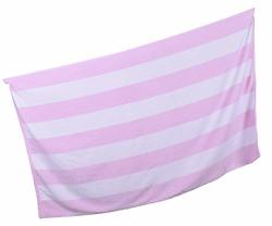 Cabana Stripe Cotton Super Absorbent Beach Bath Pool Spa Towel 1 Towel Light Pink
