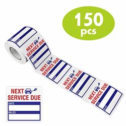 150 Pcs Oil Change Auto Maintenance Service Due Reminder Stickers Labels In Roll With Perforation Line Each Measures 2" X 2"