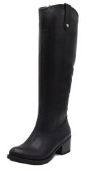Gloria Vanderbilt Womens Riding Boots Knee High Boots For Women 6.5 Black Distress