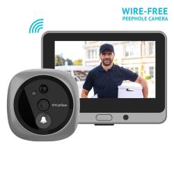 LaView Wireless Video Doorbell Wi-fi Door Bell Camera Peephole Camera With LED Touch Screen Wire-free rechargeable Battery night Vision two-way Aud