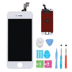 Hsx_z Iphone 5S Lcd Screen Replacement White Digitizer Display Retina Touch Screen Glass Frame Assembly For Iphone 5S - White