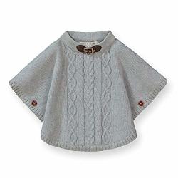 Hope & Henry Girls' Sweater Cape Heather Gray