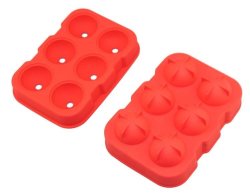 J8_37 - 6 Giant Ball Boulders For Gin Ice Ball Tray - Red