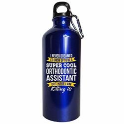 Super Cool Orthodontic Assistant Funny Gift - Water Bottle Metallic Blue