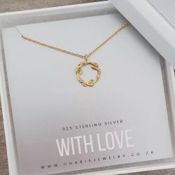Lanovia-gold Gold Plated 925 Sterling Silver Circle Necklace Size: 12.5MM On 45CM Chain