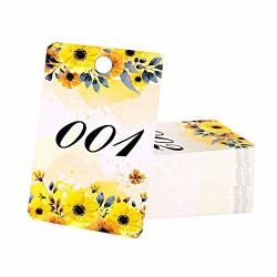 Juvale Set of 100 Live Sale Plastic Number Tags 2.5 x 1.5 Inches Numbers 001-100 Pastel Watercolor Design
