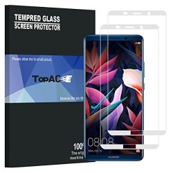 Topace Bye-bye-bubble Premium Quality Tempered Glass 0.3MM Full Cover Screen Protector For Huawei Mate 10 Pro Mate 10 Porsche Design White