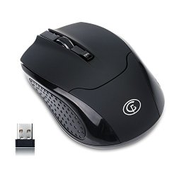 Gofreetech 2.4GHZ Wireless Mouse Portable Mobile Mouse Optical Mice With 3 Adjustable Dpi Levels And Nano USB Receiver Black