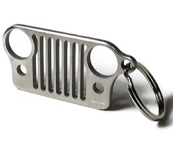 Jeep Grill Key Chain Laser-cut 304 Stainless Steel Keychain - Will Never Rust Bend Or Break Built By Wrench & Bones For Jeep Wrangler
