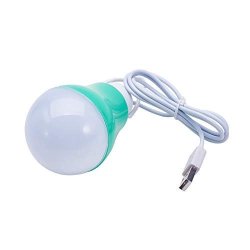 Othmro USB LED Light Bulb DC3V-12V USB Cable 5W Lake Green Plastic Casing Pure White Light Ball Bulb