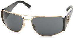 Versace Ve 2163 100287 Gold Metal Aviator Sunglasses Grey Lens