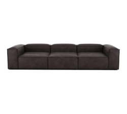 Teddy-george Nina Couch In Black Leather Feel Buffalo Sued With Ottoman